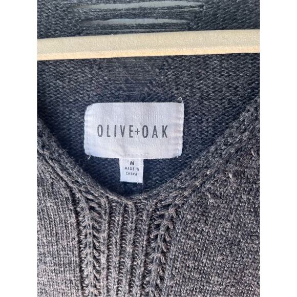 Olive + Oak Grey Angora Blend Distressed Sweater Women’s Medium - Picture 2 of 10